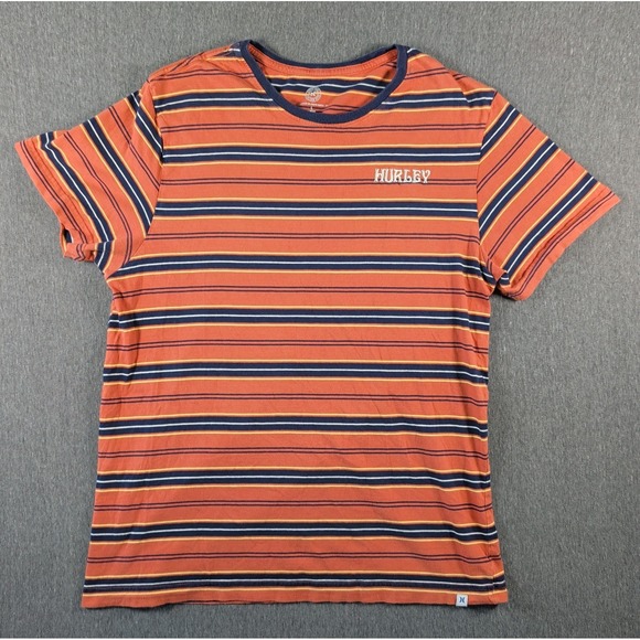Hurley Other - HURLEY T-Shirt Men's Large Monarch Stripe Redwood Orange Beach Soft Casual Retro